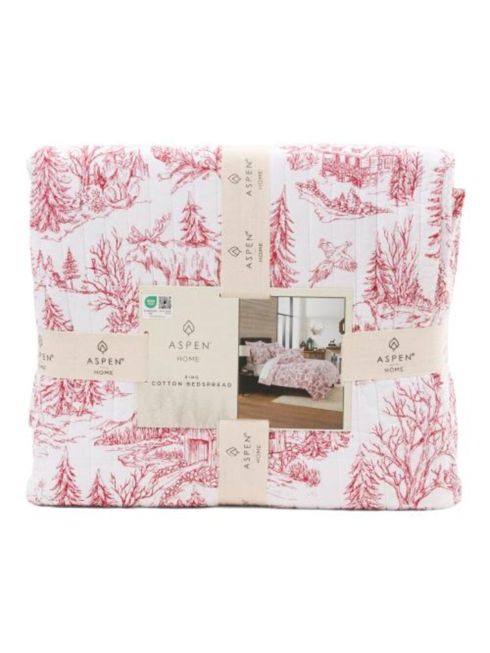 ASPEN Cotton Woodland Toile Quilt Set